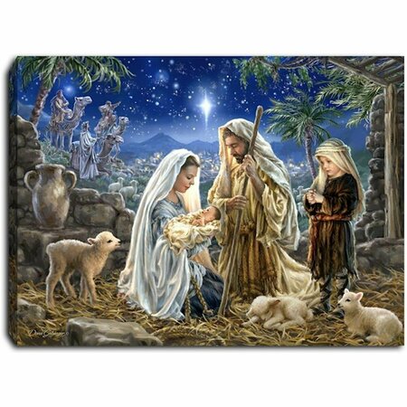 PERTRECHOS 8 x 6 in. Let Us Adore Him LED Tabletop Mini Canvas with Timer PE2754949